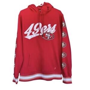 San Francisco 49ers Hoodie Mens Large NFL Football Pullover Patch Striped